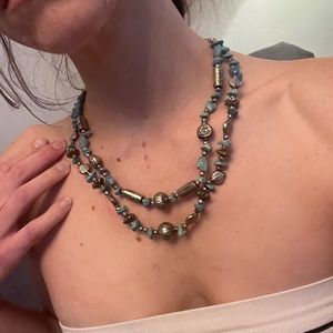 Silver and Blue Stone Necklace